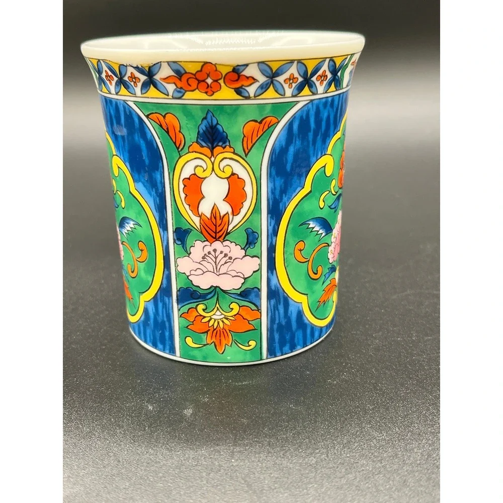Pier 1 Imports Floral Coffee Mug, Japanese Style Decorative Tea Cup Collectible